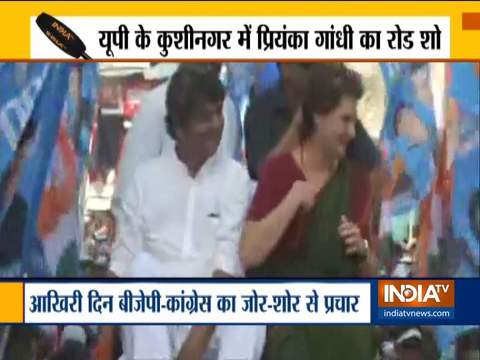 Lok Sabha Elections 2019: Priyanka Gandhi holds road show in Kushi Nagar