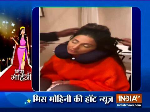 Hina Khan falls asleep during make-up