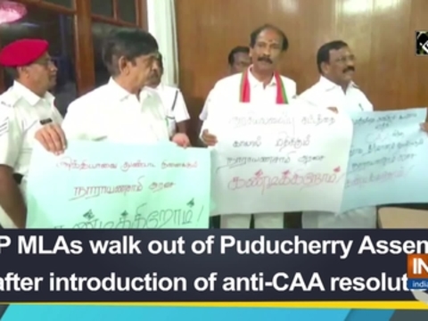 BJP MLAs walk out of Puducherry Assembly after introduction of anti-CAA resolution