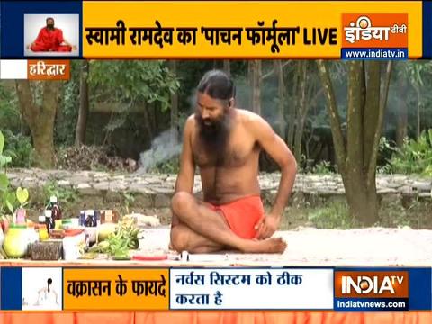 Swami Ramdev suggests gomukhasana for curing Gastritis