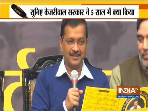 Delhi CM Arvind Kejriwal presents AAP government's report card