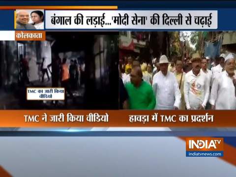 TMC shows video of BJP workers vandalising Vidyasagar college, holds protest