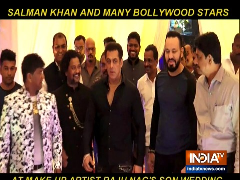 Salman Khan attends make-up artist Raju Nag's son’s wedding