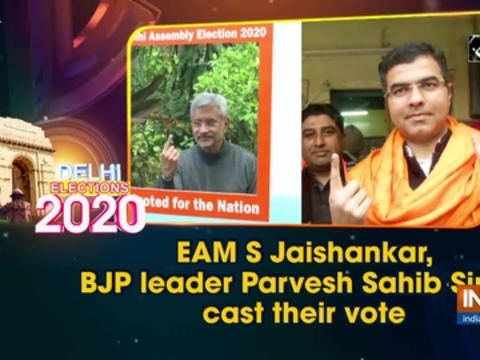 EAM S Jaishankar, BJP leader Parvesh Sahib Singh cast their vote