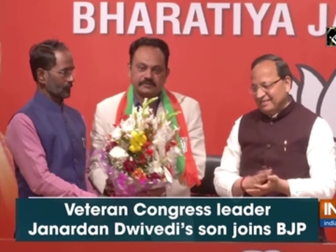 Veteran Congress leader Janardan Dwivedi's son joins BJP