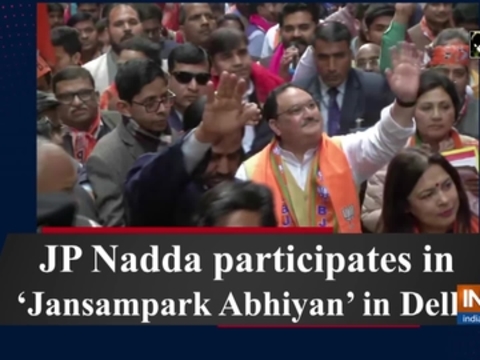 JP Nadda participates in 'Jansampark Abhiyan' in Delhi