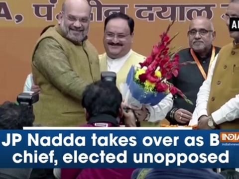 JP Nadda takes over as BJP chief, elected unopposed