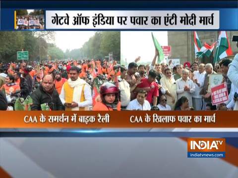 NCP Chief Sharad Pawar leads protest march against CAA, NRC at Gateway of India