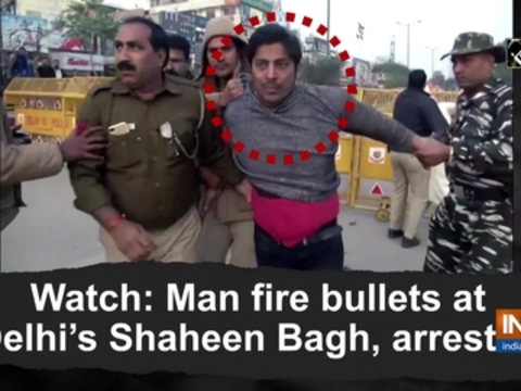 Watch: Man fire bullets at Delhi's Shaheen Bagh, arrested