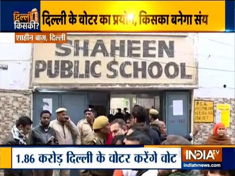 Delhi Assembly Election: Voters stand in queue in Shaheen Bagh