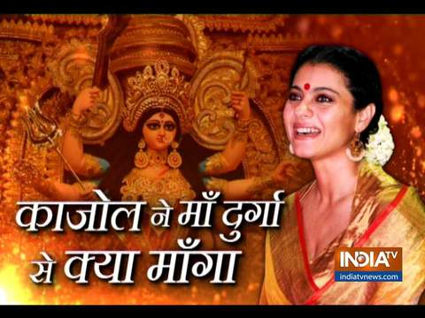 Kajol celebrates Durga Puja with mother Tanuja, sister Tanishaa Mukerji