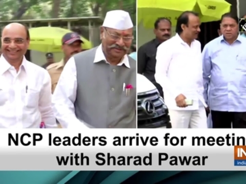 NCP leaders arrive for meeting with Sharad Pawar