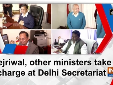 Kejriwal, other ministers take charge at Delhi Secretariat