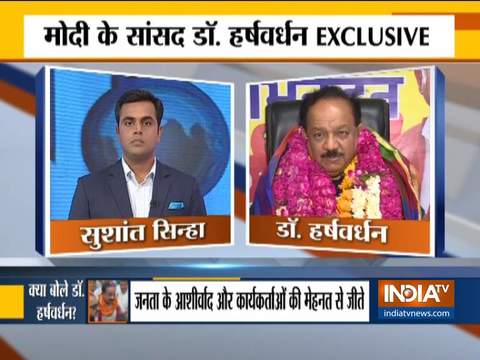 Dr Harsh Vardhan, Parvesh Verma reacts to their victory in Delhi