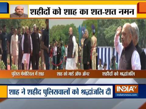 Union Home Minister Amit Shah pays tribute at Delhi's National Police Memorial