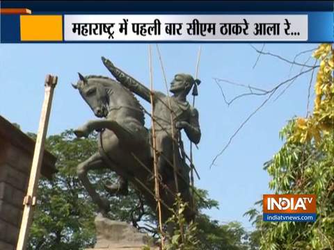 Glimpse of preparations at Mumbai's Shivaji Park for swearing-in of 1st ever Shiv Sena CM