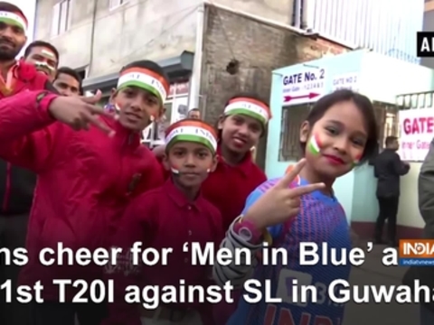 Fans cheer for 'Men in Blue' ahead of 1st T20I against SL in Guwahati