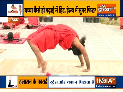 Yoga poses by Swami Ramdev for kids to reduce weight