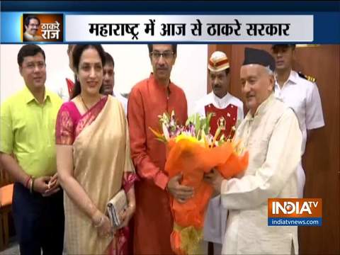 Maharashtra: Uddhav Thackeray meets Governor Bhagat Singh Koshyari at Raj Bhawan