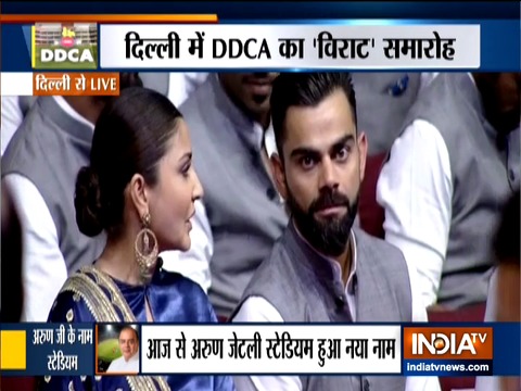 Virat Kohli, Anushka Sharma attend DDCA's event honouring Arun Jaitley