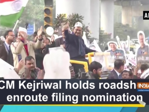 CM Kejriwal holds roadshow enroute filing nomination