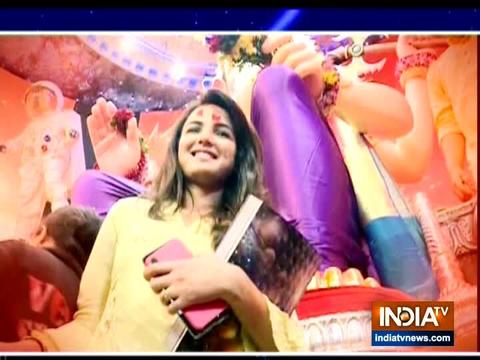 TV actors Deepika Singh and Jasmin Bhasin visit Lalbaugcha Raja temple