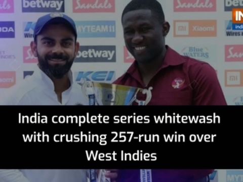 India complete series whitewash with crushing 257-run win over Windies