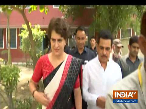 Priyanka Gandhi and Robert Vadra casts their vote at polling booth in Delhi