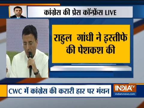 Rahul Gandhi's offer to resign was unanimously rejected by congress working committee : Randeep Surjewala