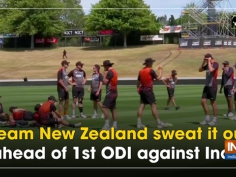 Team New Zealand sweat it out ahead of 1st ODI against India