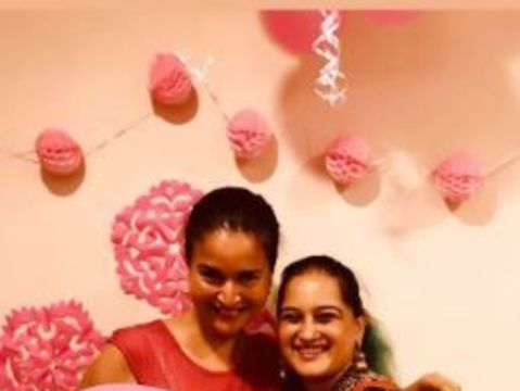 Sameera Reddy celebrates baby shower in style with friends and family