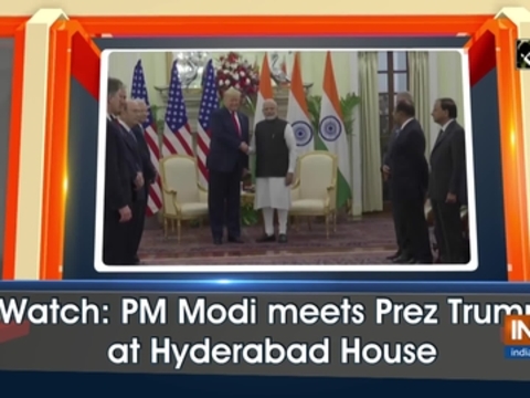 Watch: PM Modi meets Prez Trump at Hyderabad House