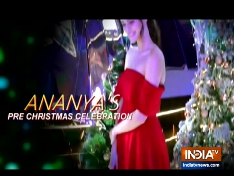 Actress Ananya Panday in red will give you Christmassy feels