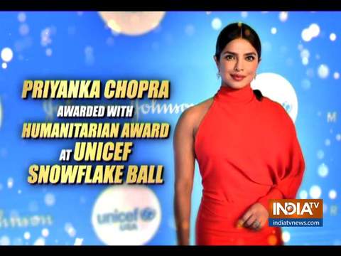 Priyanka Chopra awarded with Humanitarian Award at UNICEF Swonflake Ball