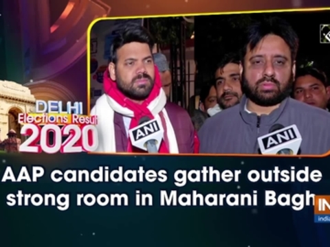 Delhi election results: AAP candidates gather outside strong room in Maharani Bagh