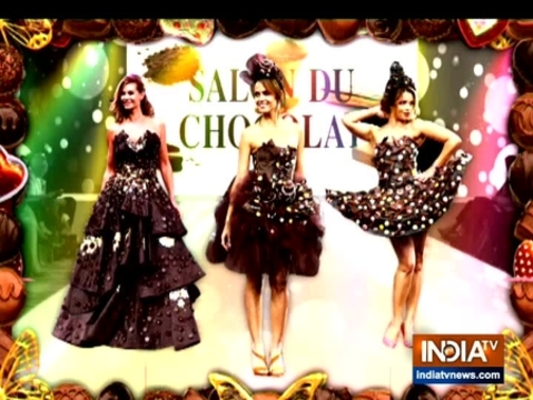 Models stun in a unique chocolate-based fashion show