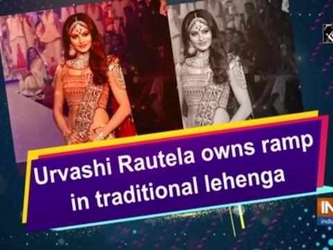 Urvashi Rautela owns ramp in traditional lehenga