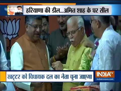 Manohar Lal Khattar elected as Legislature party leader in Haryana