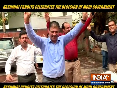 Kashmiri Pandits celebrate after BJP's historic decision on Kashmir