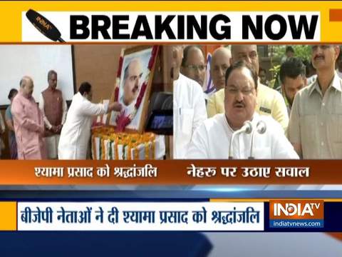 JP Nadda attacks Pandit Nehru for not ordering inquiry into Dr Syama Prasad Mookerjee's death