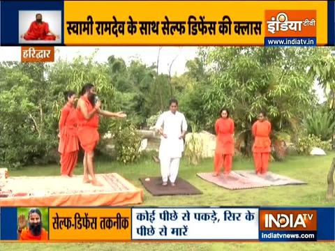 Swami Ramdev shares martial arts tricks for women's self-defense