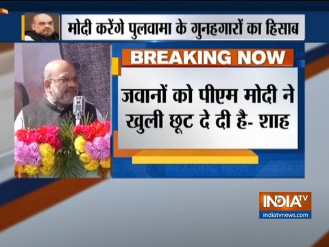 In Jammu and Kashmir, Amit Shah takes a dig at Pakistan over Pulwama terror attack