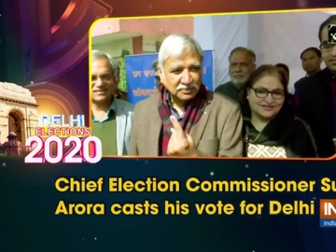 Chief Election Commissioner Sunil Arora casts his vote for Delhi polls