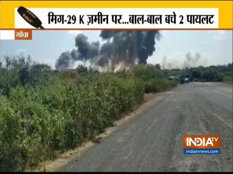 Navy MiG-29K fighter aircraft crashes in Goa, pilots safe - India TV News