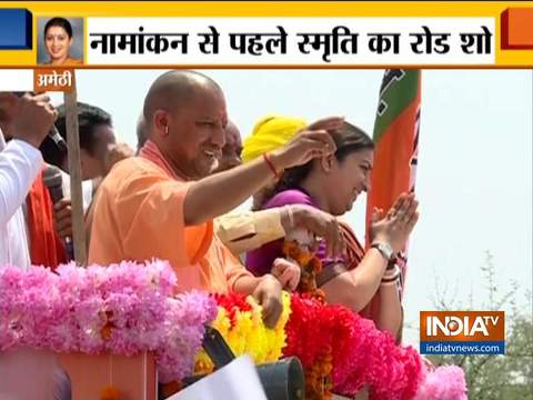 Lok Sabha Election 2019: Smriti Irani holds a Mega Road Show In Amethi