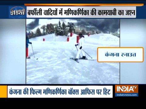 Actress Kangana Ranaut chills in the Swiss snow by skiing after 'Manikarnika' success