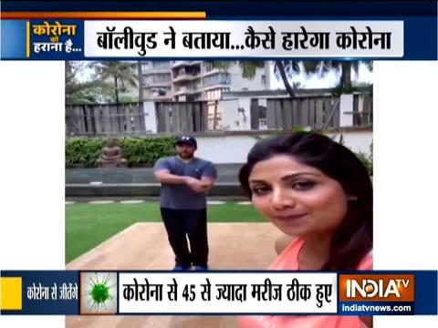 Shilpa Shetty works out with husband Raj Kundra amid lockdown