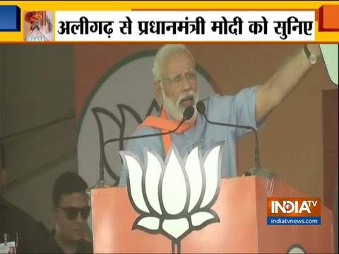 PM Modi addresses public meeting at Aligarh, UP