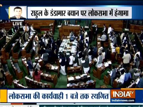 Lok Sabha adjourned after rucku over Harsh Vardhan's remarks against Rahul Gandhi