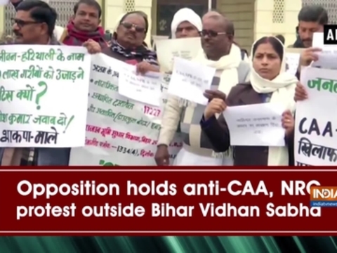 Opposition holds anti-CAA, NRC protest outside Bihar Vidhan Sabha